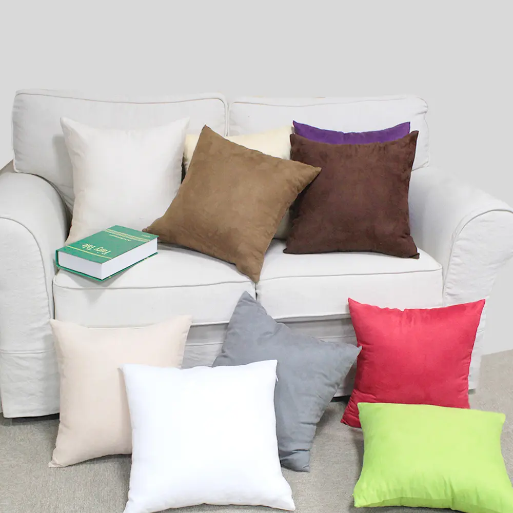 Popular multi color contratadas suede home decor dropshipping para assento da cadeira capas de almofada da tampa do caso