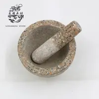 Juego de mortero y Mazo negro de granito natural, artesanías de piedra de 5,7 pulgadas, Bol de guacamole de 14,5x10cm