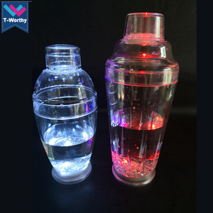 Coctelera Boston de Plástico Premium para Bebidas Mixtas, Portátil, con Luces LED Intermitentes que Brillan en la Oscuridad, para Cócteles Martini, 450 ml, 3 Pilas LR44 - Product Image 5