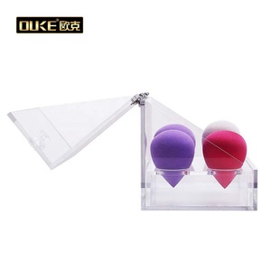 Trung Quốc Nhà cung cấp <span class=keywords><strong>acrylic</strong></span> trang điểm miếng bọt biển chủ 4 khe cắm hộp với nắp rõ ràng <span class=keywords><strong>Acrylic</strong></span> Hộp mỹ phẩm - Product Image 3