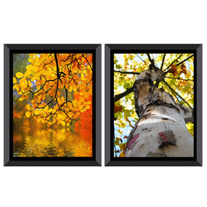 Fábrica personalizada enmarcada Hotel ilustraciones arte de pared para proyectos de hospitalidad hojas amarillas imagen decoración del hogar pintura de arte Simple - Product Image 3