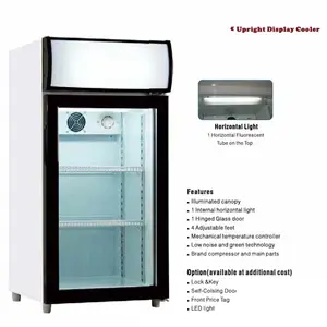 50L ventilador de refrigeración directa puerta de cristal Mini nevera