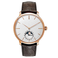 Montres personnalisées en acier inoxydable avec phase de lune Montres étanches à mouvement japonais Montres à quartz pour hommes