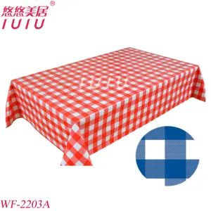 Gingham Checked Tablecloth Flannel PVC Plastic Table cloth