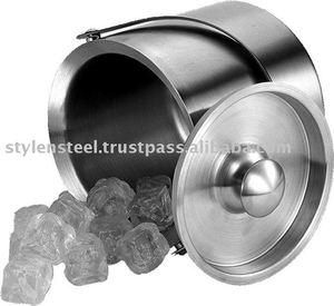 Seau à glace à Double paroi en acier inoxydable, seau à glace porte-champagne seau à glace à bière droit au prix de gros - Product Image 4