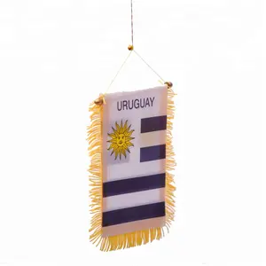 Professional Flag Supplier Factory Different Countries Mini Banners with Gold Fringe