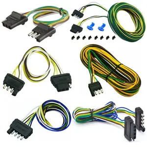 Extensão de fio para reboque, coleira de fiação, estilo wishbone, 4 fios, extensão para reboque 20 awg, cores, fios revestidos, sae j1128, avaliado, 4