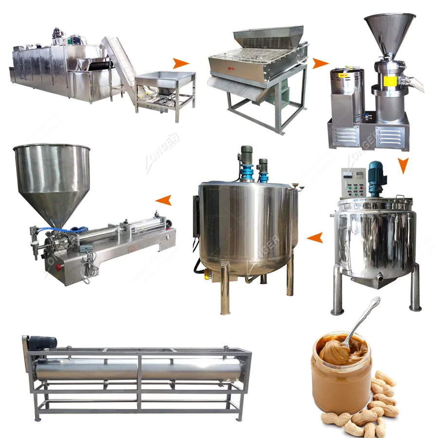 Peanut Butter Manufacturer Commercial Sesame Groundnut Grinding Peanut Butter Pistachio Paste Processing Equipment Peanut Butter Production Line