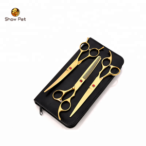 Electroplate 7 pulgadas pet grooming tijeras de pelo de perro tijeras de corte de <span class=keywords><strong>cuatro</strong></span> traje de pieza - Product Image 2