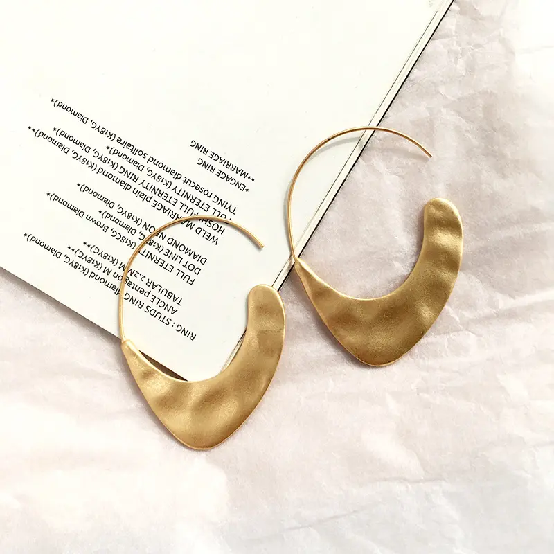Legenstar New Fashion Hammered Jewelry Alloy Geometric Hoop Earrings for Women
