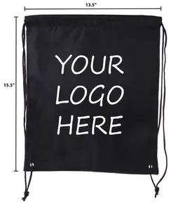 Polyester Bag Promotional Sport Bag Cheap Custom Logo Printed 210D Polyester Drawstring Bags With Your Logo