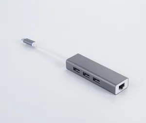 Bộ Chuyển Đổi Hub Nhôm Với Tốc Độ Cao Và Hỗ Trợ Chất Lượng 1000M USB 3.1 Loại C Đến 3 Cổng USB 3.0 + Hub Rj45