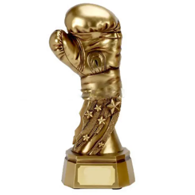 Brillante della resina Oro personalizzato Guantoni da boxe Trofeo per la decorazione domestica