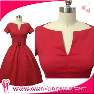 MANGA CORTA SÓLIDO NUEVO VESTIDO del OSCILACIÓN de <span class=keywords><strong>LA</strong></span> VENDIMIA 1950 s ROCKABILLY PINUP VESTIDO PARA LAS MUJERES MÁS EL TAMAÑO - Product Image 3