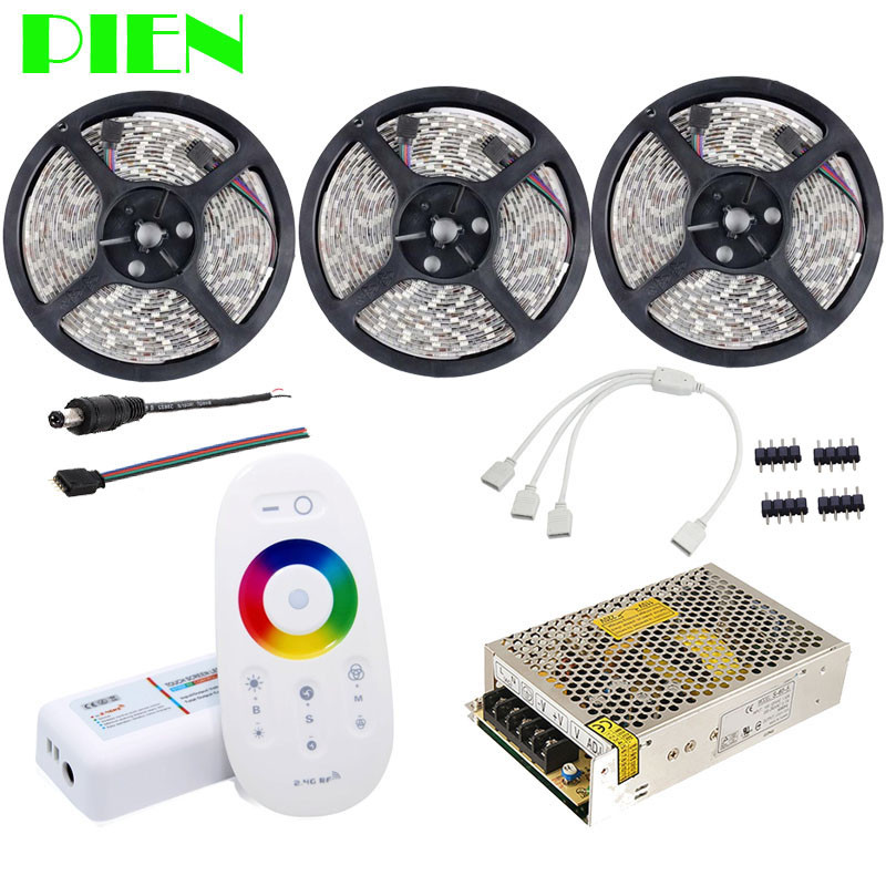 15 м RGBW Теплый белый светодиодные ленты Водонепроницаемый 5050 лента лента 12 В + RF Пульт дистанционного управления