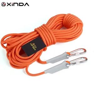 XINDA חיצוני 9.5mm טיפוס בטיחות חבל עם 2 חתיכות טבעות מתכת