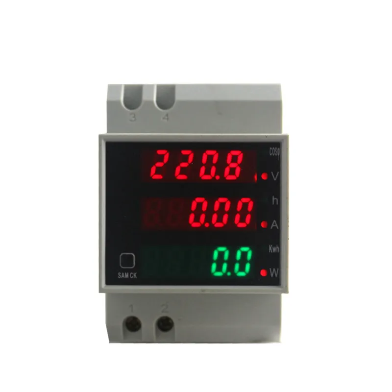 D52-2047 Din Rail Digitale 0-100.0A Ampèremeter Ac 80-300V Voltmeter Led Display Amp Volt Energie Power Meter Actieve watt Meter