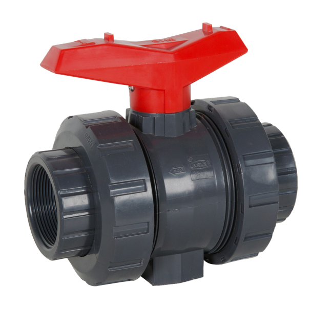 Bajo Precio doble unión de plástico PVC Socket Manual válvula de bola para la industria y la agricultura.