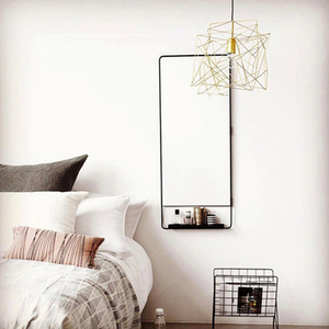 <span class=keywords><strong>Grand</strong></span> <span class=keywords><strong>miroir</strong></span> <span class=keywords><strong>mural</strong></span> décoratif en métal noir surdimensionné avec étagère <span class=keywords><strong>pour</strong></span> <span class=keywords><strong>couloir</strong></span> salle de bain - Product Image 4