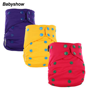 PUL impermeable AIO pañal de tela para bebé con 2 unids de inserto de bambú cosido pañal lavable para el bebé orden ahora - Product Image 1