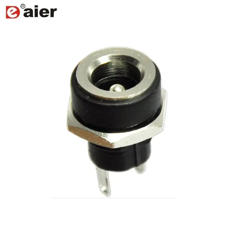 DC-022B Black 2.1mm or 2.5mm pedal effect DC connector Power Jack with nuts