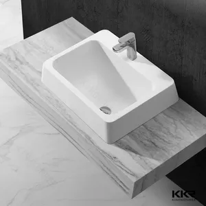 custom-made hotel bathroom artificial stone basin fancy deep solid surface sink