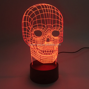 Pequeña luz de noche led cráneo horrible scary skeleton sensor luz de la noche - Product Image 1