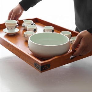Eco-friendly Custom Logo <strong>Large</strong> Rectangular Breakfast <strong>Serving</strong> <strong>Tray</strong> Japanese Korean Style Food Contact Safe Wood <strong>Trays</strong> for Hotel - Product Image 4