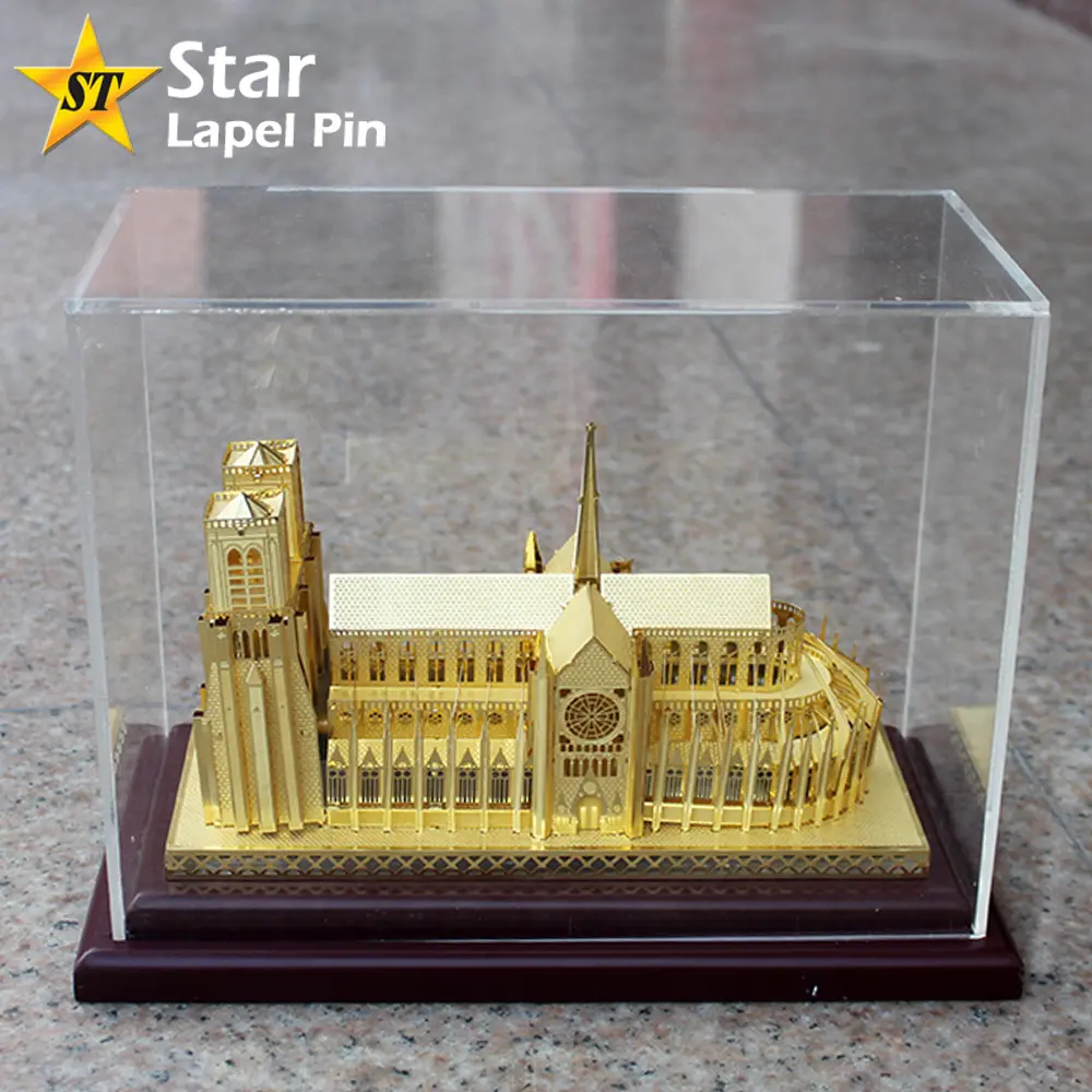 Aangepaste Metalen Souvenir Diy Gift Goud Parijs Eiffeltoren 3D Messing Model