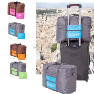 बड़े क्षमता फैशन कस्टम निविड़ अंधकार नायलॉन पॉलिएस्टर आउटडोर खेल पुन: प्रयोज्य तह यात्रा हवाई विमान बैग