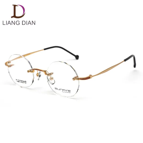 Round Vogue Optical Stepper Titanium Eyeglass Frame For Man