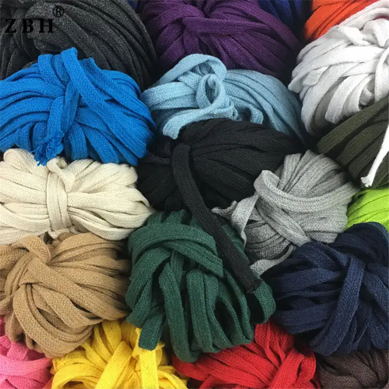 Multi-farbe Flache Baumwolle Hohl Geflecht Gürtel Seil 10mm