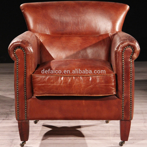 Deluxe Club Hennessy Brown en cuir <span class=keywords><strong>fauteuil</strong></span> avec roues - Product Image 2