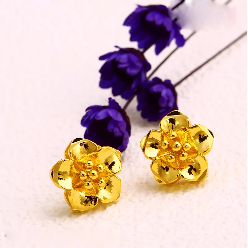 Xuping fine jewellery dubai gold women's flower new design stud earrings