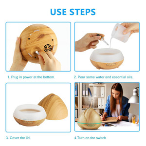 <span class=keywords><strong>Amazon</strong></span> <span class=keywords><strong>nebulizador</strong></span> humidificador de aire difusor ultrasónico LED grano de madera aromaterapia al por mayor - Product Image 5