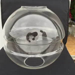 手工吹制的大球透明玻璃灯罩盖