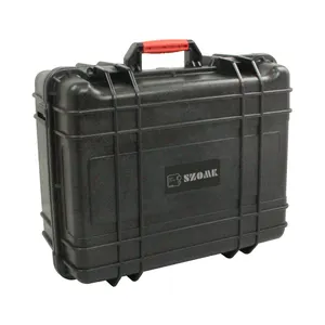 Waterproof briefcase style plastic suitcase tool box with foam inside