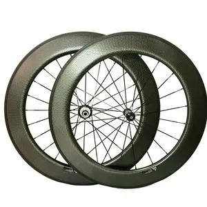 fahrrad ausbildung räder 20 Suppliers-Synergy 700C 80MM 25MM Breite Carbon Dimple Surface Wheel 700C Carbon Fiber Bike Wheel Draht reifen