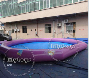 Belle pourpre parc aquatique gonflable sol <span class=keywords><strong>piscine</strong></span> ronde pour location - Product Image 3