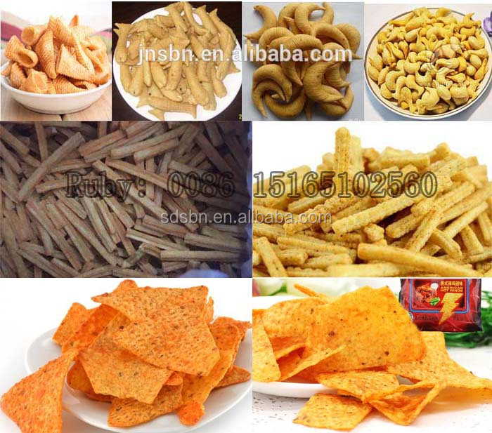 Frit soufflé salade bugle puces riz croustillant collations alimentaire extrudeuse faisant la machine ligne d'équipement