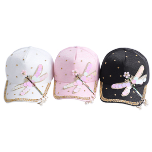 Casquette de baseball élégante à facture courte en faux cristal 5 panneaux bon marché doux Bling Blings