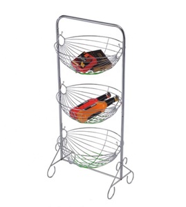 CKD Metal 3 Tier Round Storage Cart <strong>Vegetable</strong> Fruit Storage <strong>Trolley</strong> - Product Image 6