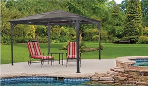 De Aluminio al aire libre Gazebo 3x3 m Gran Jardín Patio Toldo Dosel Techo Shade Nueva - Product Image 2