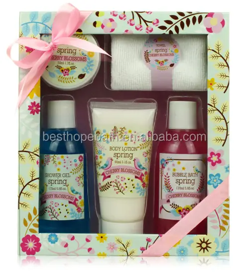 Подарочный набор для ванны Sakura для молодых леди, бумажная коробка для аксессуаров с окном из ПВХ