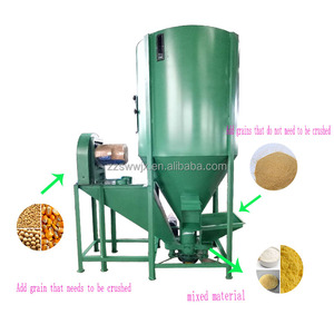 Poultry feed mill mixer with crusher for animal feed