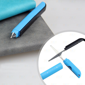 Praça 3 em ferramentas de escritório e uso da escola multi funções 1 caneta esferográfica dobrável caneta esferográfica com Régua tesoura - Product Image 5
