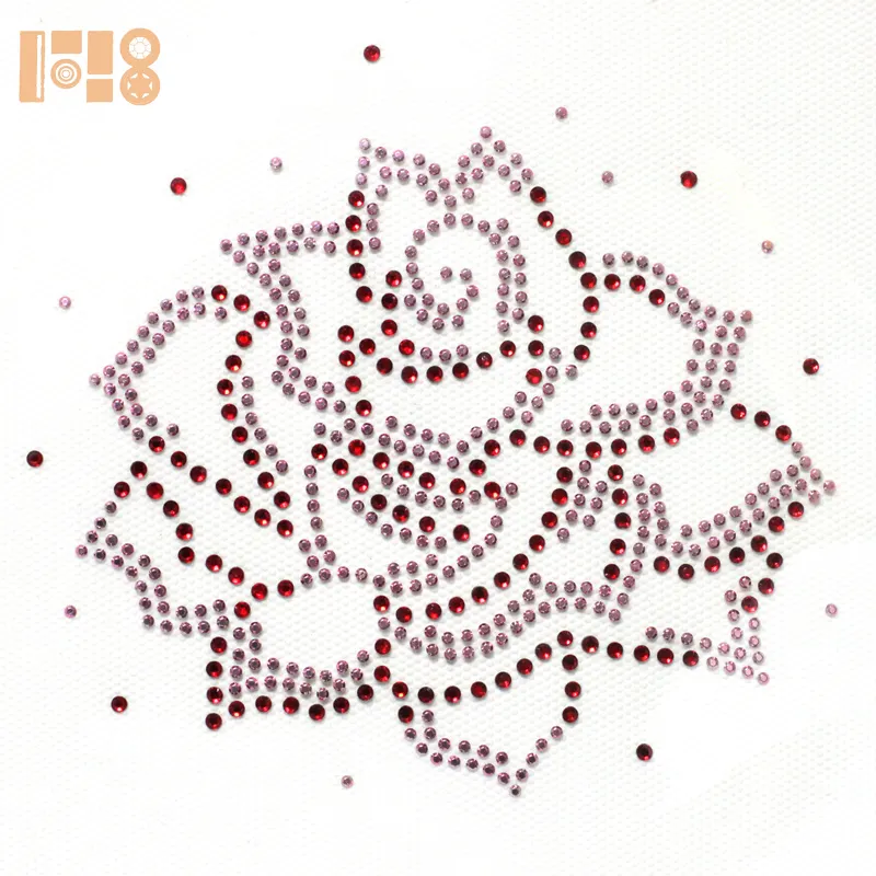 Fashion Design Jewellery Rose花Rhinestone Transfer Hot修正Motif