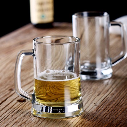 Glass Beer Glasses with Handle Drinking Glasses Kitchen Glassware for Water Coffee