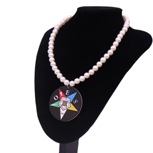 Moda filo di perle nero lettera greca OES legno Charms <span class=keywords><strong>collana</strong></span> ordine della stella orientale gioielli per regalo - Product Image 5