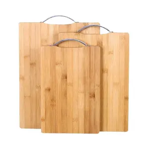 Planche à découper rectangulaire en bois et en bambou, durable, avec support en acier inoxydable, planche à pizza en bois